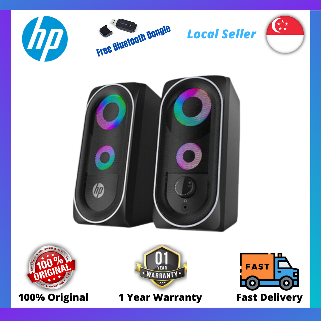 HP DHE-6001 2.0 Stereo Multimedia Speaker with FREE Bluetooth Dongle - Black