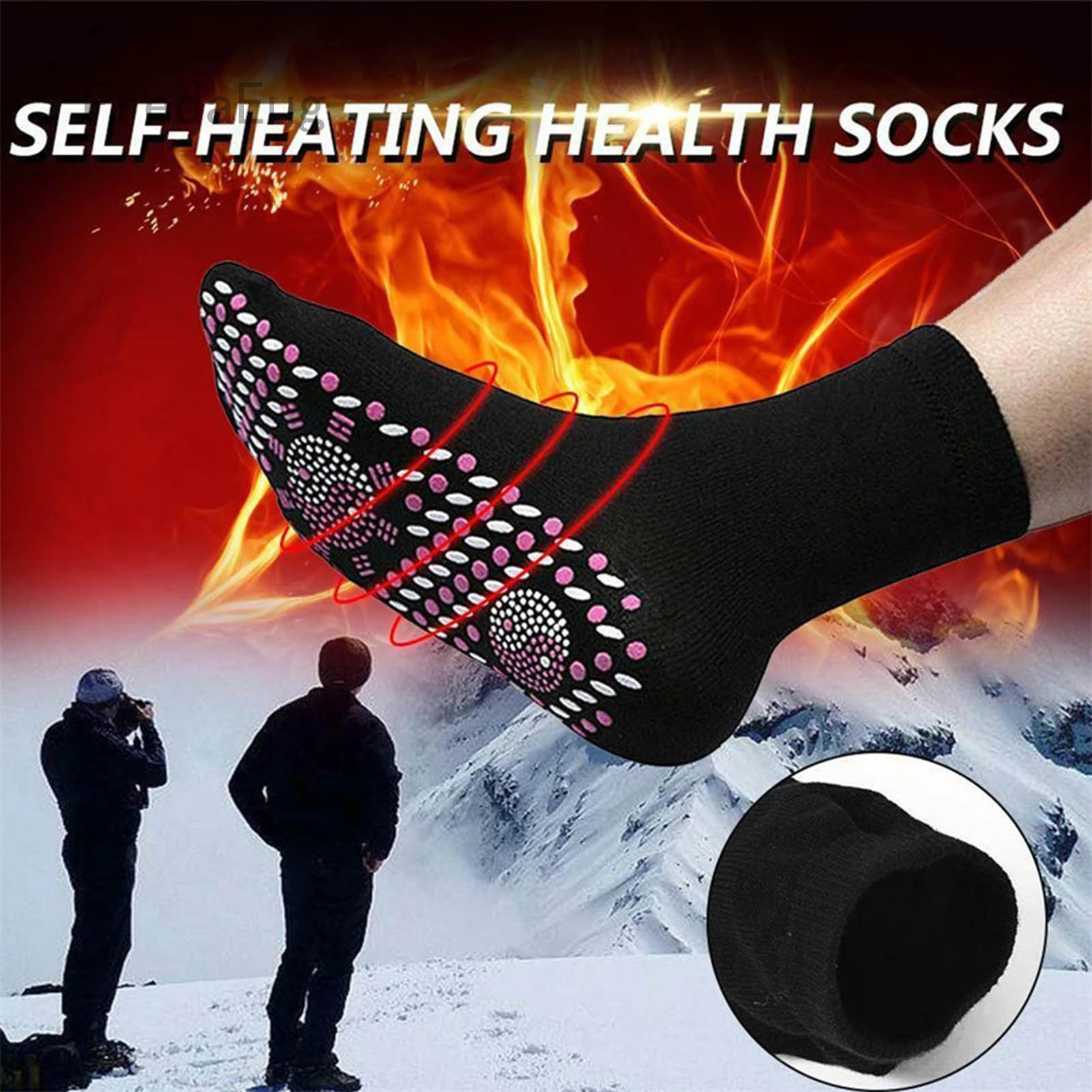 FredaEug [Ready Stock ] HOT Self-Heating Magnetic Socks For Women Men Tour Therapy Comfortable Winter Warm Massage Socks Skiing Socks