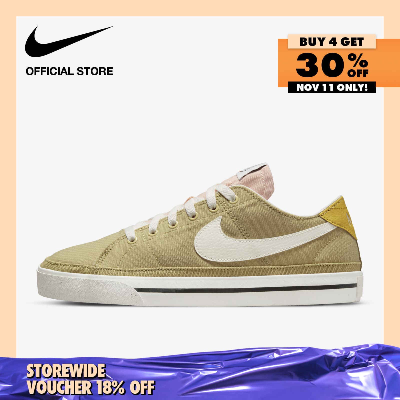 Nike Men's Court Legacy Next Nature Shoes - Wheat Grass