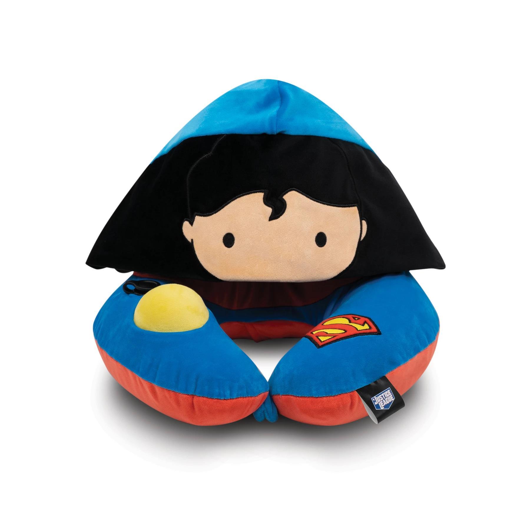 Justice League Kid's 3D Pump Pillow with Foldable Hood (Superman)