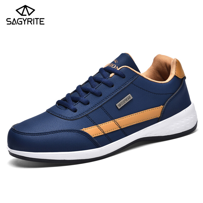 SAGYRITE Sneakers for Men Ultralight Leather Sneakers Fashion Casual Sports Shoes Large Size 38-48